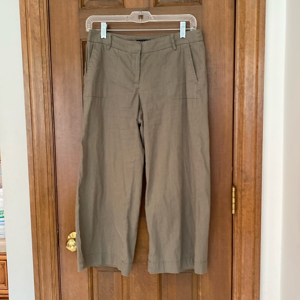 Linen wide leg cropped pants